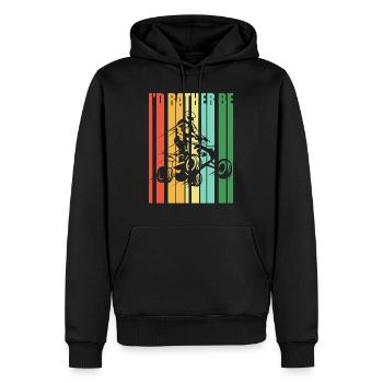 ATV Quad Geländefahrzeug Retro - Männer Premium Bio Hoodie - Schwarz - Vorne - Nico (187cm)