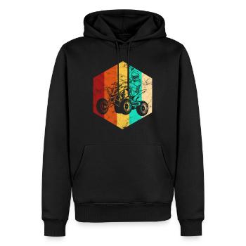 Quad ATV retro vintage - Men’s Premium Organic Hoodie - black - Front - Nico (187cm)