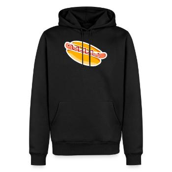 Hotdog - Männer Premium Bio Hoodie - Schwarz - Vorne - Nico (187cm)
