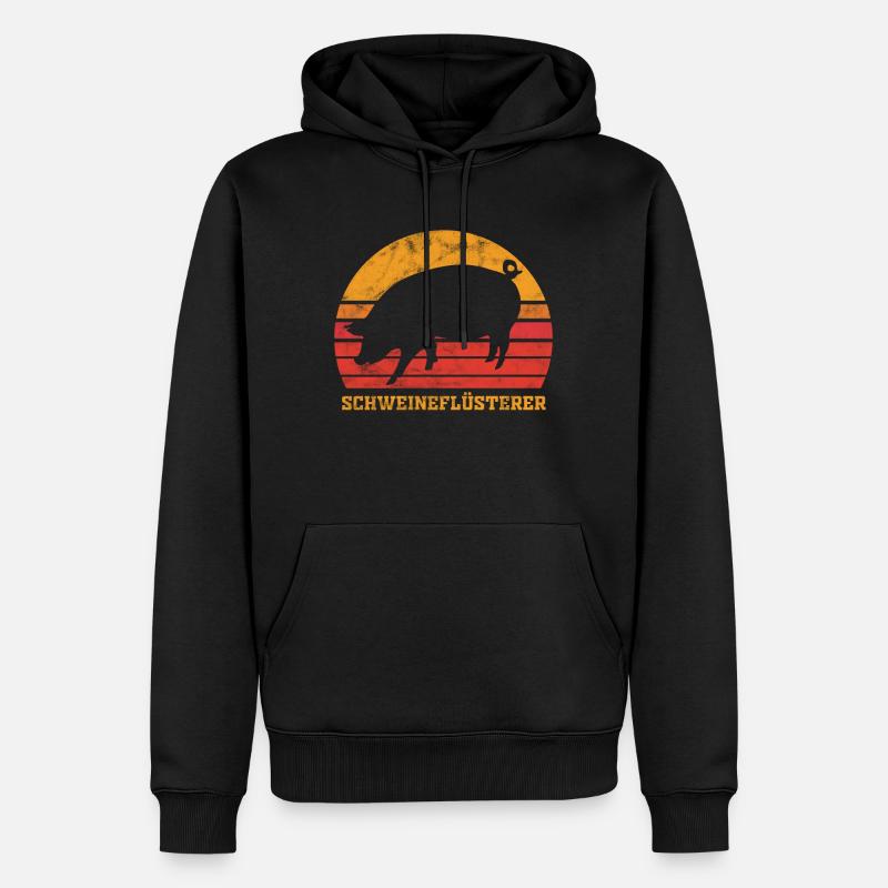 Cochon cochon chuchoteur - Sweat à capuche Premium bio Homme - noir
