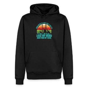 Wald - Männer Premium Bio Hoodie - Schwarz - Vorne - Nico (187cm)
