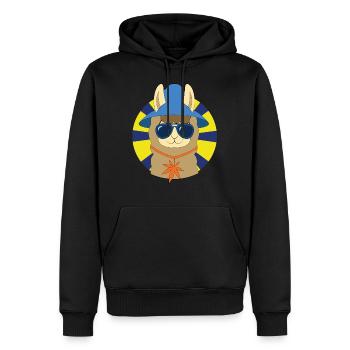 Lama gangster alpaka - Männer Premium Bio Hoodie - Schwarz - Vorne - Nico (187cm)