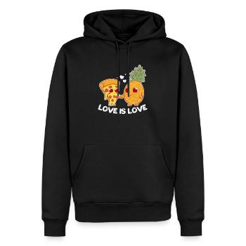 Ananas Pizza Ananas Pizzeria Cadeau - Sweat à capuche Premium bio Homme - noir - Devant - Nico (187cm)