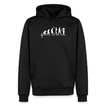 Évolution extraterrestre - Sweat à capuche Premium bio Homme - noir - Devant - Nico (187cm)
