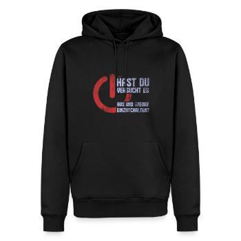 Aus Und Einschalten Informatiker Nerd - Männer Premium Bio Hoodie - Schwarz - Vorne - Nico (187cm)