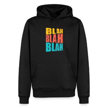 Blah Blah Blah - Männer Premium Bio Hoodie - Schwarz - Vorne - Nico (187cm)