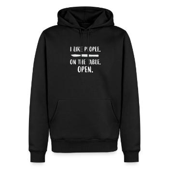 chirurgien - Sweat à capuche Premium bio Homme - noir - Devant - Nico (187cm)