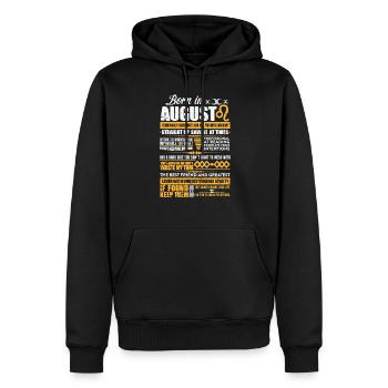 August Zodiac Leo - Sweat à capuche Premium bio Homme - noir - Devant - Nico (187cm)