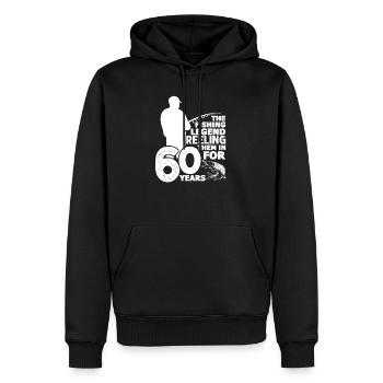 Pêcheurs 60 ans - Sweat à capuche Premium bio Homme - noir - Devant - Nico (187cm)