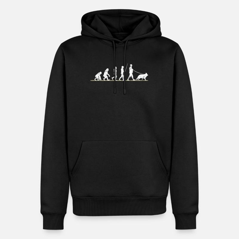 Deutscher Schäferhund Evolution - Männer Premium Bio Hoodie - Schwarz
