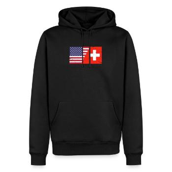 Schweiz Amerika - Männer Premium Bio Hoodie - Schwarz - Vorne - Nico (187cm)
