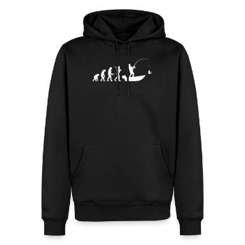 Angeln Evolution Fischer Angler Hobby Geschenk - Männer Premium Bio Hoodie - Schwarz - Vorne - Nico (187cm)