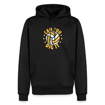 volley-ball - Sweat à capuche Premium bio Homme - noir - Devant - Nico (187cm)