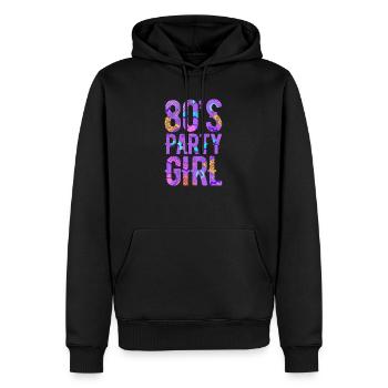 80er - Männer Premium Bio Hoodie - Schwarz - Vorne - Nico (187cm)