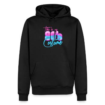 80er - Männer Premium Bio Hoodie - Schwarz - Vorne - Nico (187cm)