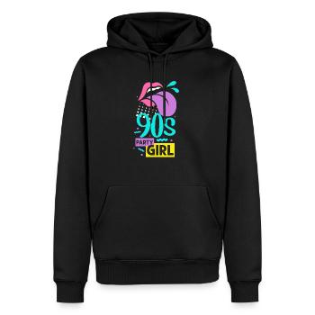 90s - Men’s Premium Organic Hoodie - black - Front - Nico (187cm)