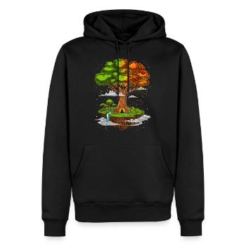 Baum des Lebens Yoga Meditation - Männer Premium Bio Hoodie - Schwarz - Vorne - Nico (187cm)