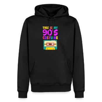 90er Jahre - Männer Premium Bio Hoodie - Schwarz - Vorne - Nico (187cm)
