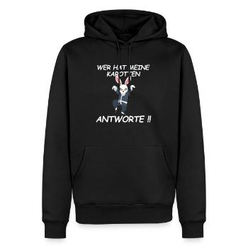 Böser Hase Karate Kung Fu Kampfsport Damen Herren - Männer Premium Bio Hoodie - Schwarz - Vorne - Nico (187cm)
