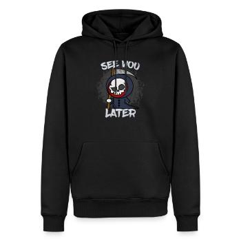 See You Later - Lustiger Sensenmann - Halloween - Männer Premium Bio Hoodie - Schwarz - Vorne - Nico (187cm)