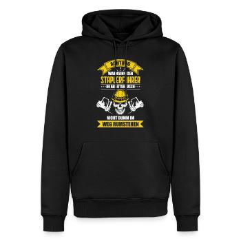 Staplerfahrer - Lustige Sprüche Geschenk - Männer Premium Bio Hoodie - Schwarz - Vorne - Nico (187cm)