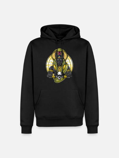 Egyptian God Wolf Anubis Skull - Men’s Premium Organic Hoodie - black