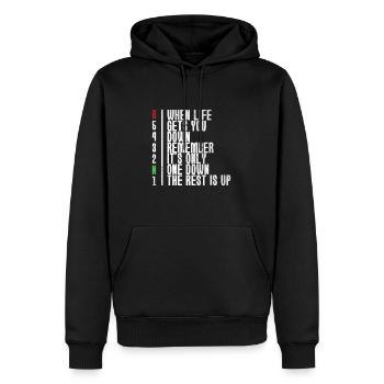 Moto vitesses de la vie - Sweat à capuche Premium bio Homme - noir - Devant - Nico (187cm)