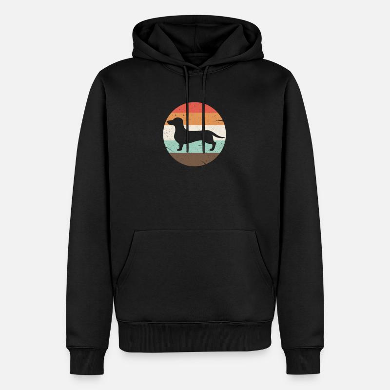 teckel - Sweat à capuche Premium bio Homme - noir