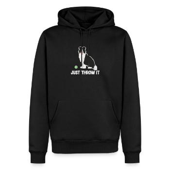 Border collie - Sweat à capuche Premium bio Homme - noir - Devant - Nico (187cm)