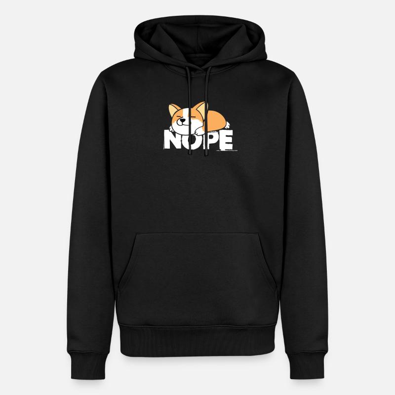 Corgi - Männer Premium Bio Hoodie - Schwarz