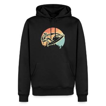 Jetski Retro - Männer Premium Bio Hoodie - Schwarz - Vorne - Nico (187cm)