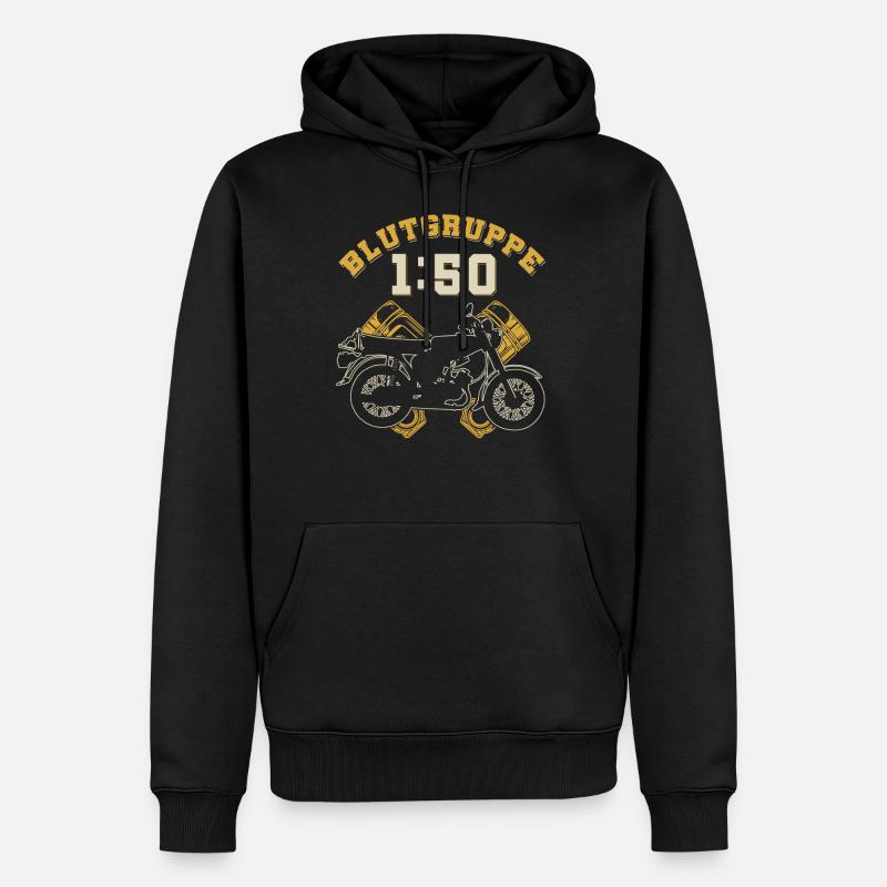 Blutgruppe 1:50 S51,Benzin,Ostalgie, Simson DDR - Männer Premium Bio Hoodie - Schwarz