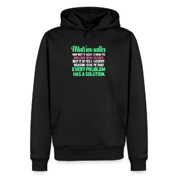 Mathe - Männer Premium Bio Hoodie - Schwarz - Vorne - Nico (187cm)