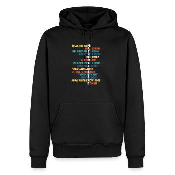 math - Sweat à capuche Premium bio Homme - noir - Devant - Nico (187cm)
