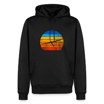 Segelfliegen Segelflugzeug Sonnenuntergang - Männer Premium Bio Hoodie - Schwarz - Vorne - Nico (187cm)