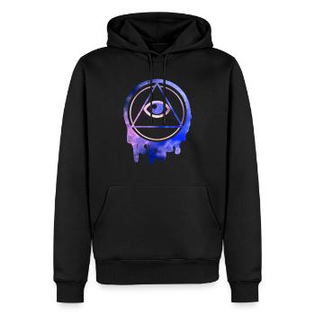 All Seeing Eye Illuminati Sterne - Männer Premium Bio Hoodie - Schwarz - Vorne - Nico (187cm)