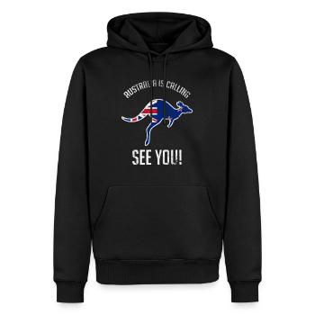 L'Australie obtient un kangourou pour routards - Sweat à capuche Premium bio Homme - noir - Devant - Nico (187cm)