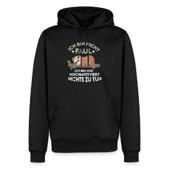 Lustiges Sprüche Faultier Geschenk - Männer Premium Bio Hoodie - Schwarz - Vorne - Nico (187cm)
