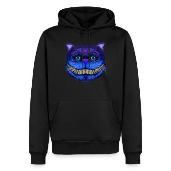 Visage de chat grinning Cat Wonderland Gift - Sweat à capuche Premium bio Homme - noir - Devant - Nico (187cm)