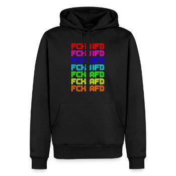 FCK AFD Gegen Rassismus Faschismus - Männer Premium Bio Hoodie - Schwarz - Vorne - Nico (187cm)