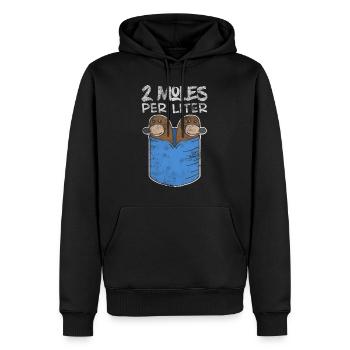 Two Moles Per Liter Chemistry Gift - Men’s Premium Organic Hoodie - black - Front - Nico (187cm)