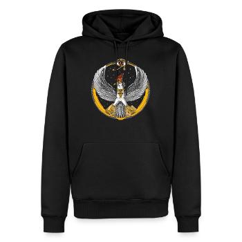 Horus dieu faucon égyptien antique - Sweat à capuche Premium bio Homme - noir - Devant - Nico (187cm)