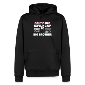Grand frère - Sweat à capuche Premium bio Homme - noir - Devant - Nico (187cm)