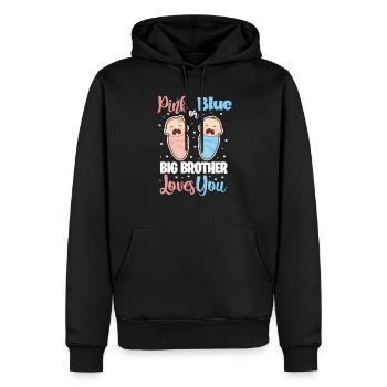 Großer Bruder - Männer Premium Bio Hoodie - Schwarz - Vorne - Nico (187cm)