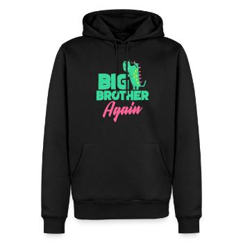 Grand frère - Sweat à capuche Premium bio Homme - noir - Devant - Nico (187cm)