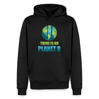 There is no Planet B - Männer Premium Bio Hoodie - Schwarz - Vorne - Nico (187cm)