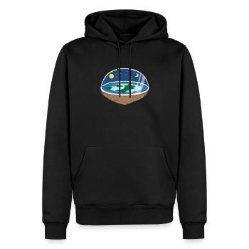 Flat Earth Flat Earth Conspiracy Gift - Men’s Premium Organic Hoodie - black - Front - Nico (187cm)
