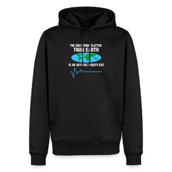 Flat Earth Flat Earth Conspiracy Gift - Men’s Premium Organic Hoodie - black - Front - Nico (187cm)