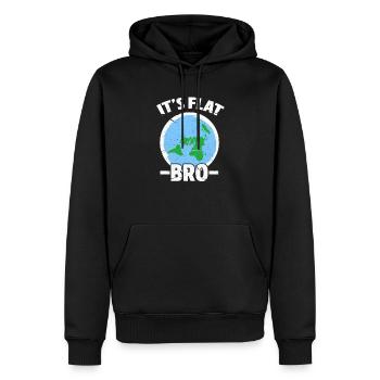 Flat Earth Flat Earth Conspiracy Gift - Men’s Premium Organic Hoodie - black - Front - Nico (187cm)
