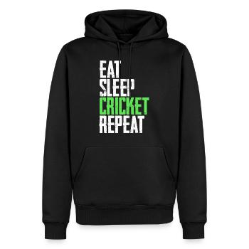 Cricket Cricketspieler - Männer Premium Bio Hoodie - Schwarz - Vorne - Nico (187cm)